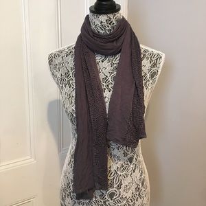 Grey bejeweled scarf